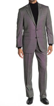 Brooks Brothers Saxxon Black Sharkskin Two Button Notch Lapel Madison Fit Wool Suit at Nordstrom Rack