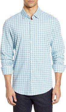 Check Tech Knit Button-Up Shirt