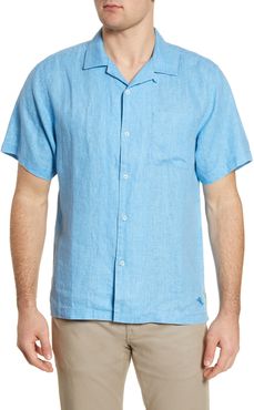 Big & Tall Tommy Bahama Sea Glass Short Sleeve Button-Up Linen Shirt