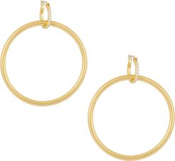 Lyra Cubic Zirconia Drop Hoop Earrings