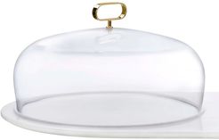 Nude Glass Cupola Cake Dome - Medium with Brass Handle and Marble Base at Nordstrom Rack