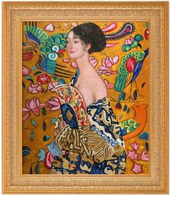 Overstock Art Signora con Ventaglio Interpretation - Framed Oil reproduction of an original painting by Gustav Klimt at Nordstro