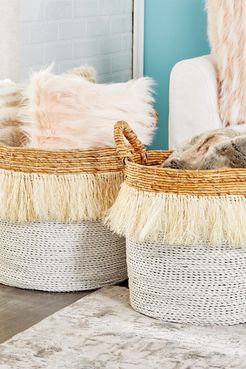 Willow Row Large Round White Seagrass Baskets - Set of 2 at Nordstrom Rack