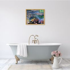 Overstock Art Water Lilies (pink) Framed Oil Reproduction of an Original Painting by Claude Monet at Nordstrom Rack