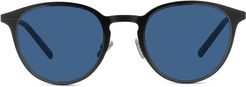 Dioressential 50mm Round Sunglasses - Matte Black / Blue