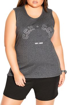 Plus Size Women's City Chic Step Down Graphic Tank