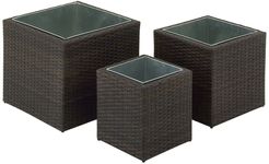 Willow Row Black Contemporary Rattan Cube Planter - Set of 3 at Nordstrom Rack