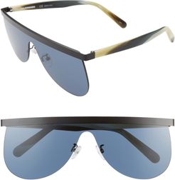 The Mask 99mm Flat Top Shield Sunglasses - Semimatte Black/ Blue
