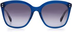 Pella 55mm Gradient Cat Eye Sunglasses - Blue/ Grey Shaded