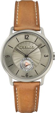 Re-Balance T-1 Leather Strap Watch, 40mm