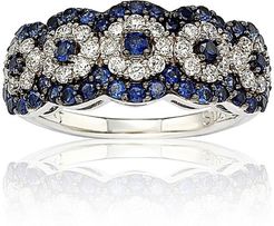 Suzy Levian Two-Tone Blue Sapphire, Created White Sapphire & Brown Diamond Ring at Nordstrom Rack