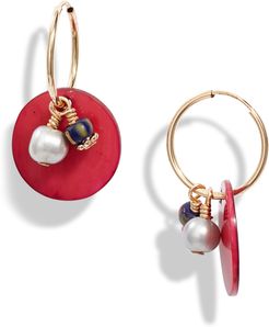 Giselle Genuine Pearl Hoop Earrings