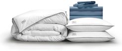 Pillow Guy King Classic Cool & Crisp Perfect White Goose Down Bedding Set - Cadet Blue at Nordstrom Rack