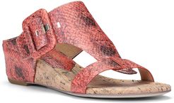 Ofelia Snakeskin Print Wedge Slide Sandal