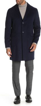 DKNY Navy Solid Button Coat at Nordstrom Rack