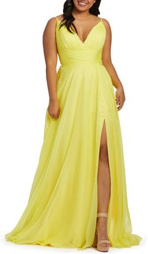 Plus Size Women's MAC Duggal Ruched Satin Gown