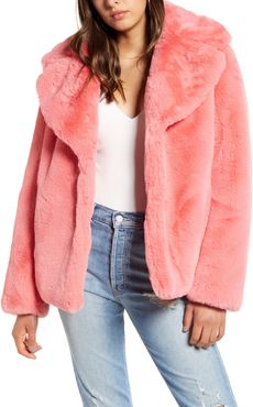 KENDALL AND KYLIE NOTCH COLLAR FAUX FUR at Nordstrom Rack