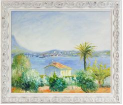 Overstock Art Tamaris, France by Pierre-Auguste Renoir Framed Hand Painted Oil on Canvas at Nordstrom Rack