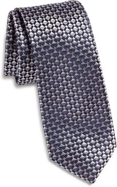 Geometric Silk Skinny Tie