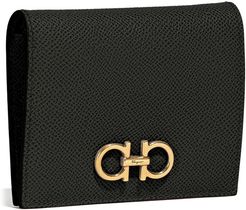 Gancini Leather French Wallet - Black