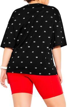 Plus Size Women's City Chic Physical Allover Graphic Tee