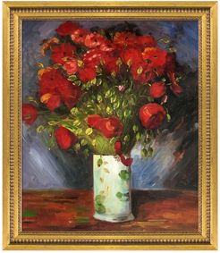 Overstock Art Vase with Red Poppies, 1886 - Framed Oil Reproduction of an Original Painting by Vincent Van Gogh at Nordstrom Rac