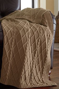 Modern Threads Oversized Diamond Knit Throw - Coffee at Nordstrom Rack