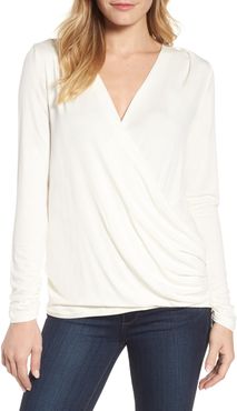 Faux Wrap Knit Top