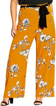 Plus Size Women's City Chic Serene Floral Pants