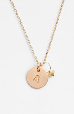 14K-Gold Fill & Semiprecious Birthstone Zodiac Mini Disc Necklace