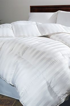 Blue Ridge Home Fashions 500 TC Damask Stripe Siberian White Down Comforter - Twin - White at Nordstrom Rack