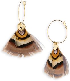 Bermude Feather Hoop Earrings