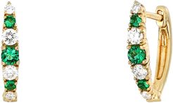 El Mar Emerald & Diamond Huggie Hoop Earrings (Nordstrom Exclusive)