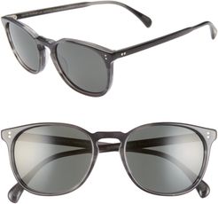 Finely 53mm Round Sunglasses - Charcoal Tortoise