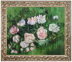 Overstock Art Still Life - Pink Roses Framed Hand Painted Oil on Canvas at Nordstrom Rack