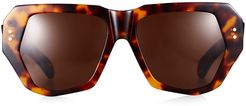 Bec & Bridge 48mm Geometric Sunglasses - Dark Tortoise/ Brown