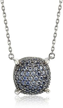 Suzy Levian Sterling Silver Pave Sapphire & Diamond Accent Cluster Pendant Necklace at Nordstrom Rack