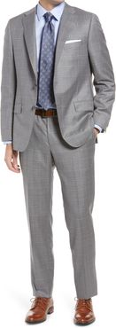 Big & Tall Hickey Freeman Classic Fit Windowpane Wool Suit