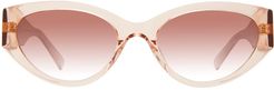 Selma 3 54mm Cat Eye Sunglasses - Crystal Pink/ Brown Gradient
