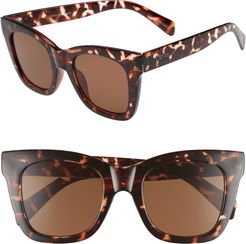 After Hours 50mm Square Sunglasses - Tort / Brown