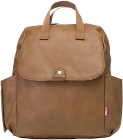 Robyn Convertible Faux Leather Diaper Backpack - Beige