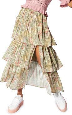Monet Floral Tiered Ruffle Skirt