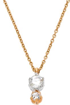 Duet Round Diamond Pendant Necklace