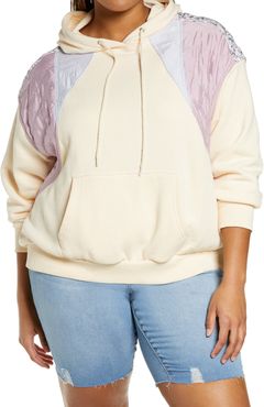 Plus Size Women's Blanknyc Patchwork Frech Terry Hoodie