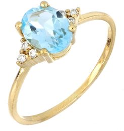 Bony Levy 18K Gold Blue Topaz & Diamond Ring at Nordstrom Rack