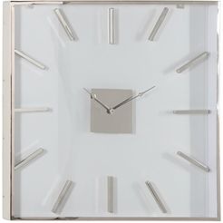 Willow Row Extra Large Square Silver Metal Wall Clock with Clear Glass Face - 30" at Nordstrom Rack