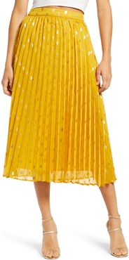 Polka Dot Pleated Skirt