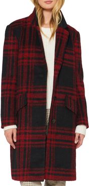 Wool Blend Plaid Coat