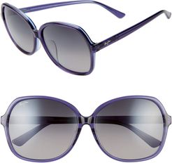 Taro 59mm Polarizedplus2 Round Sunglasses - Navy W/ Light Blue/ Grey