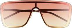 99mm Flat Front Shield Sunglasses - Gold/ Orange Gradient
